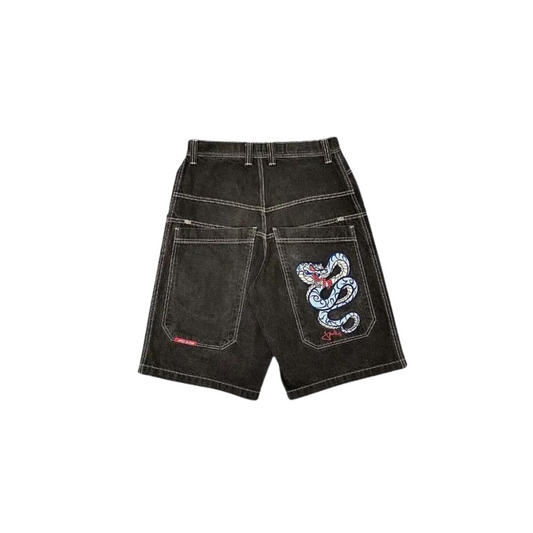 CENTRIX "Snakez in da Grass" Black Baggy Jorts - CENTRIX